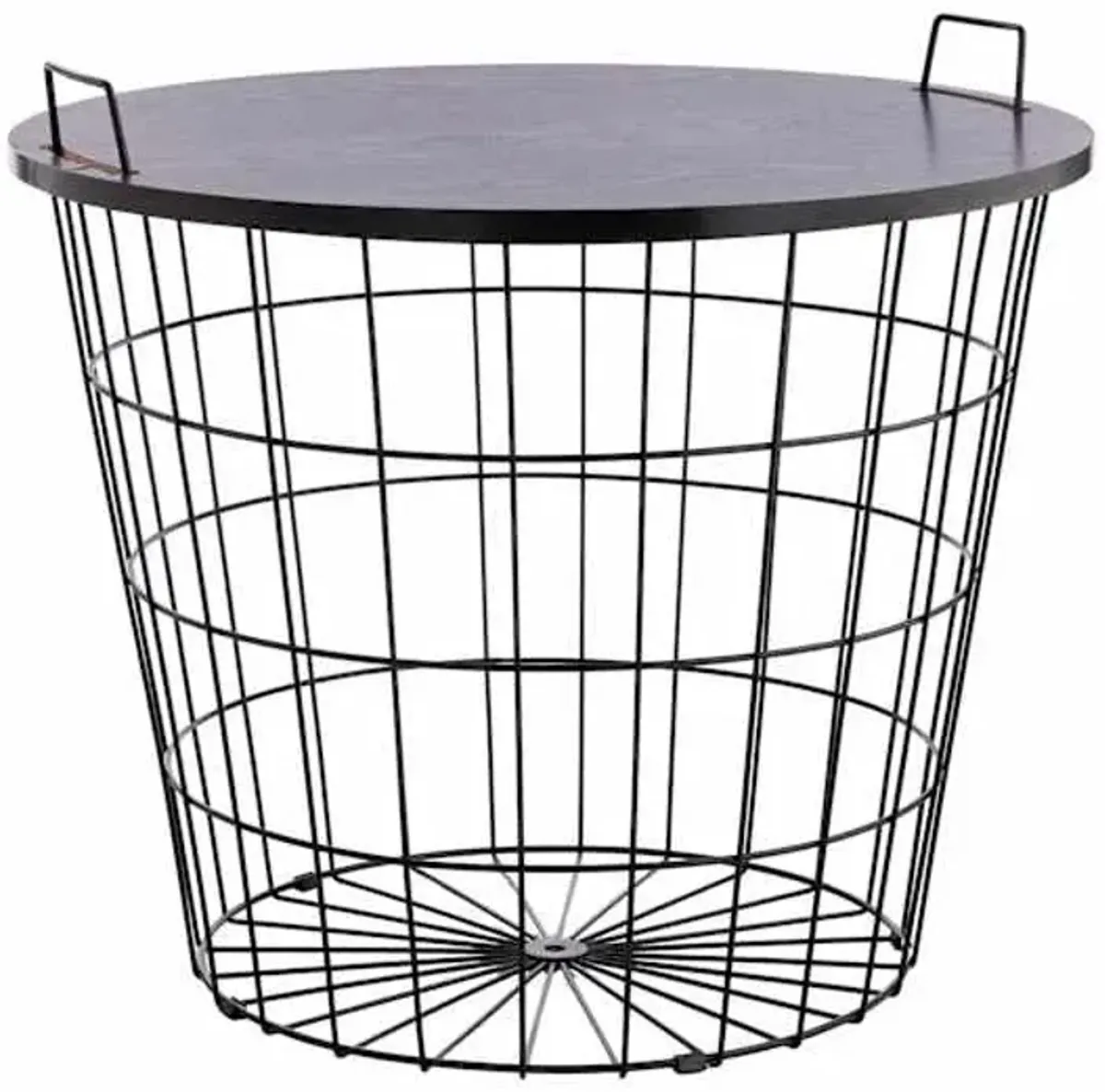 Honeybloom Wire Basket Storage Table, Black