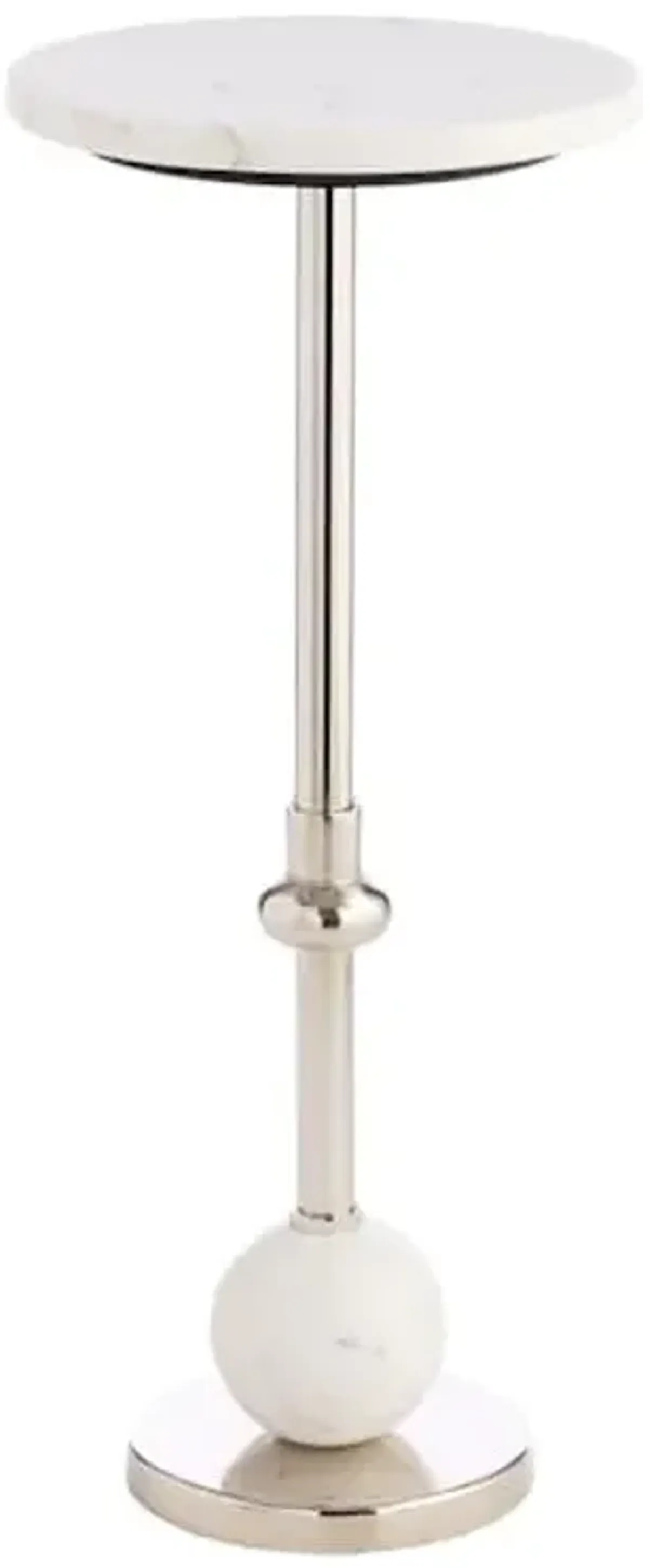 Providence Coen Marble Drink Table, Silver