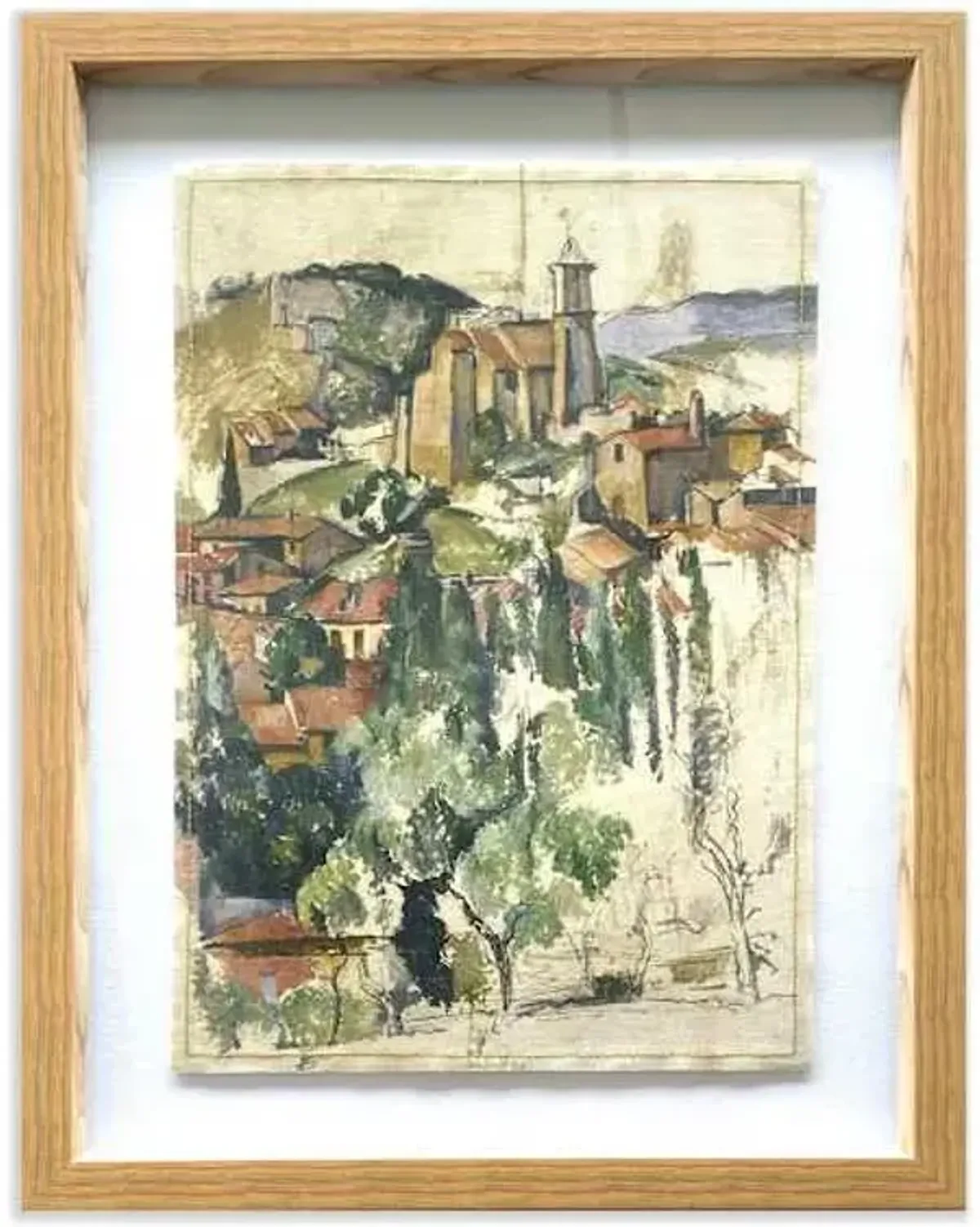 Framed Print with Hand Stitched Border Wall Art, 26x20