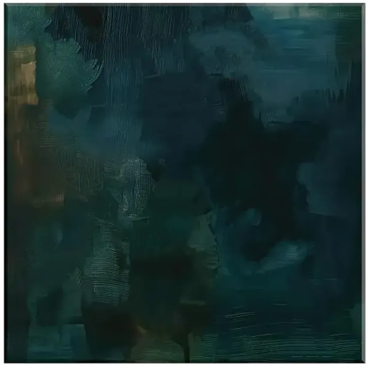 Dark Blue Abstract Embellished Canvas Wall Art, 40"