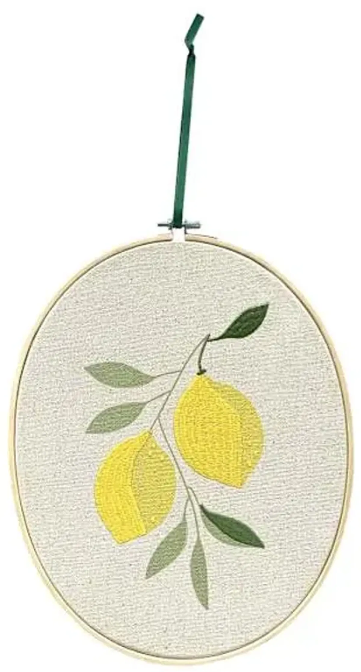 Embroidery Hoop Lemons Wall Art, 13x10