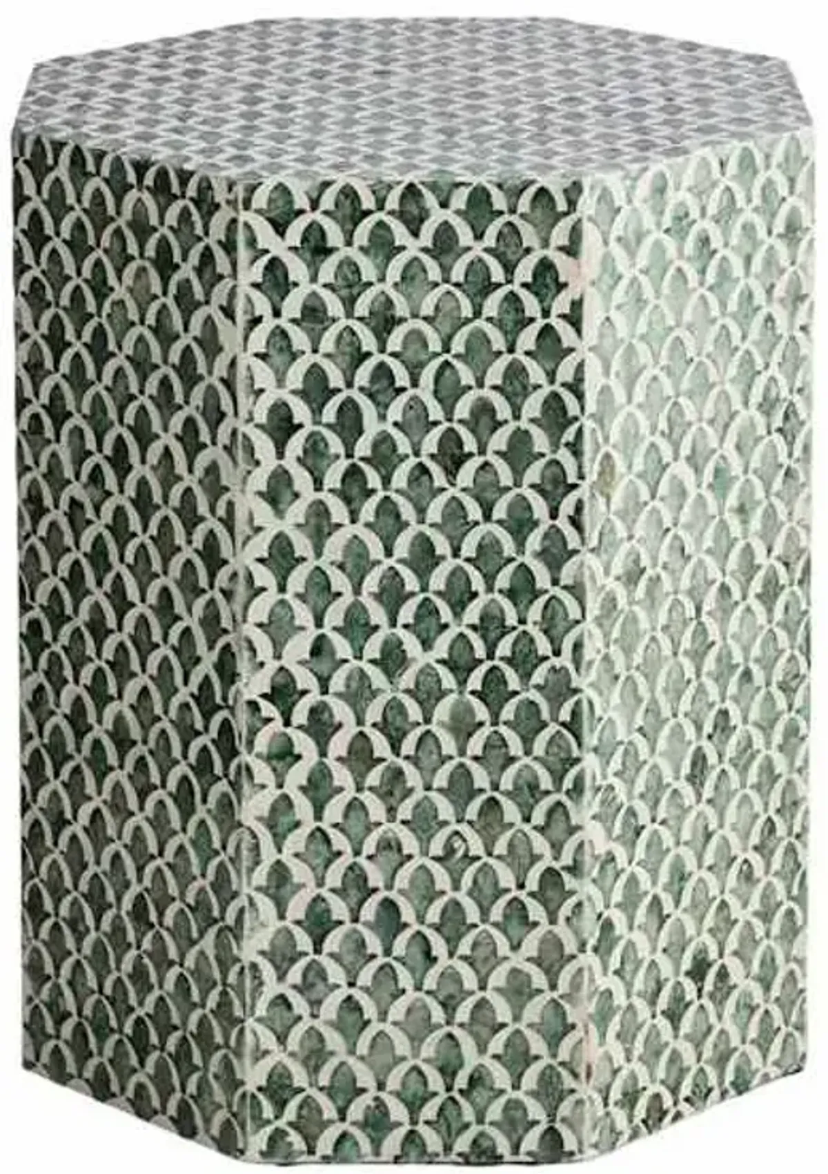 Found & Fable Floral Capiz Accent Table