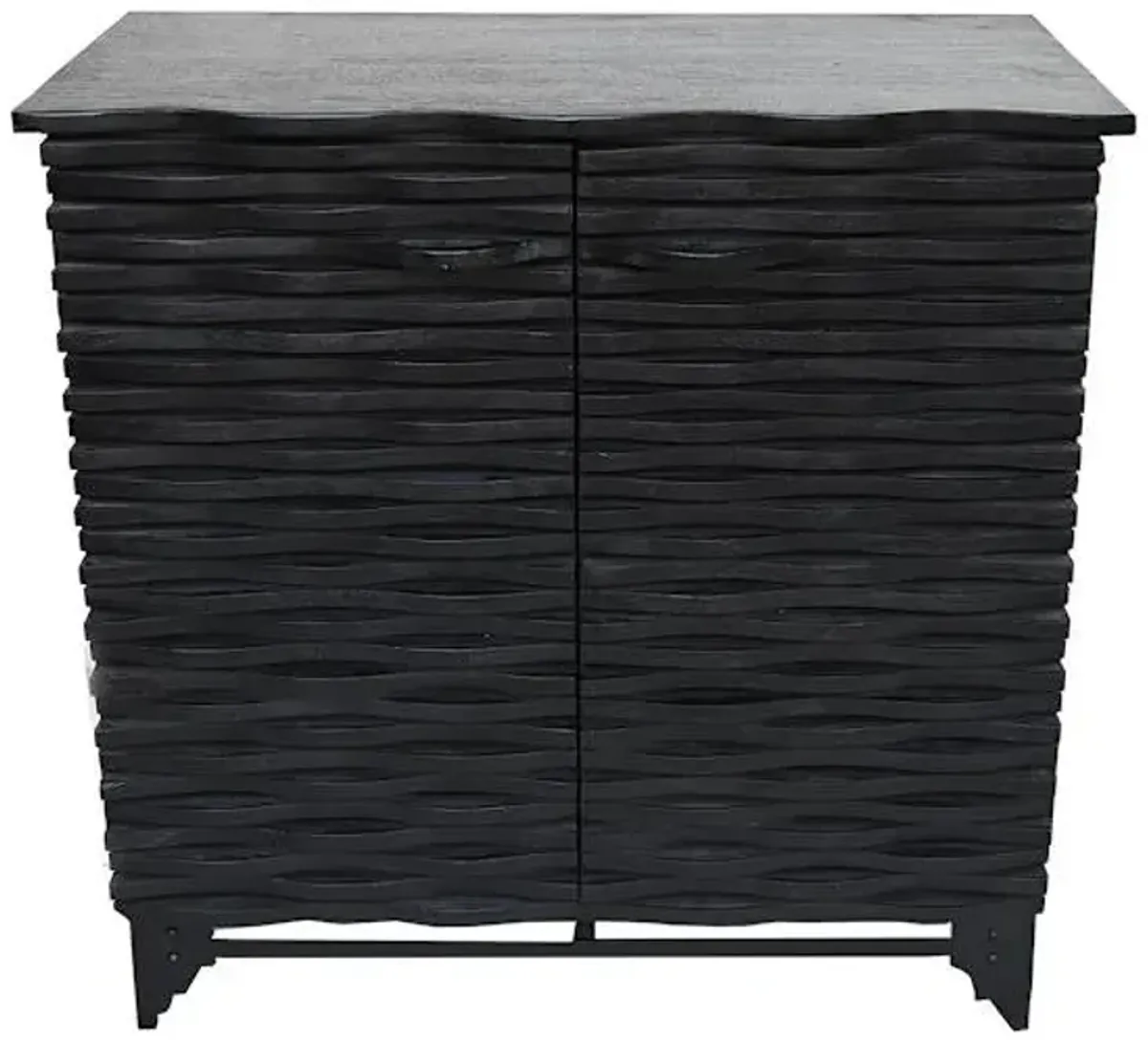 Found & Fable Wave Cabinet, Rustic Black