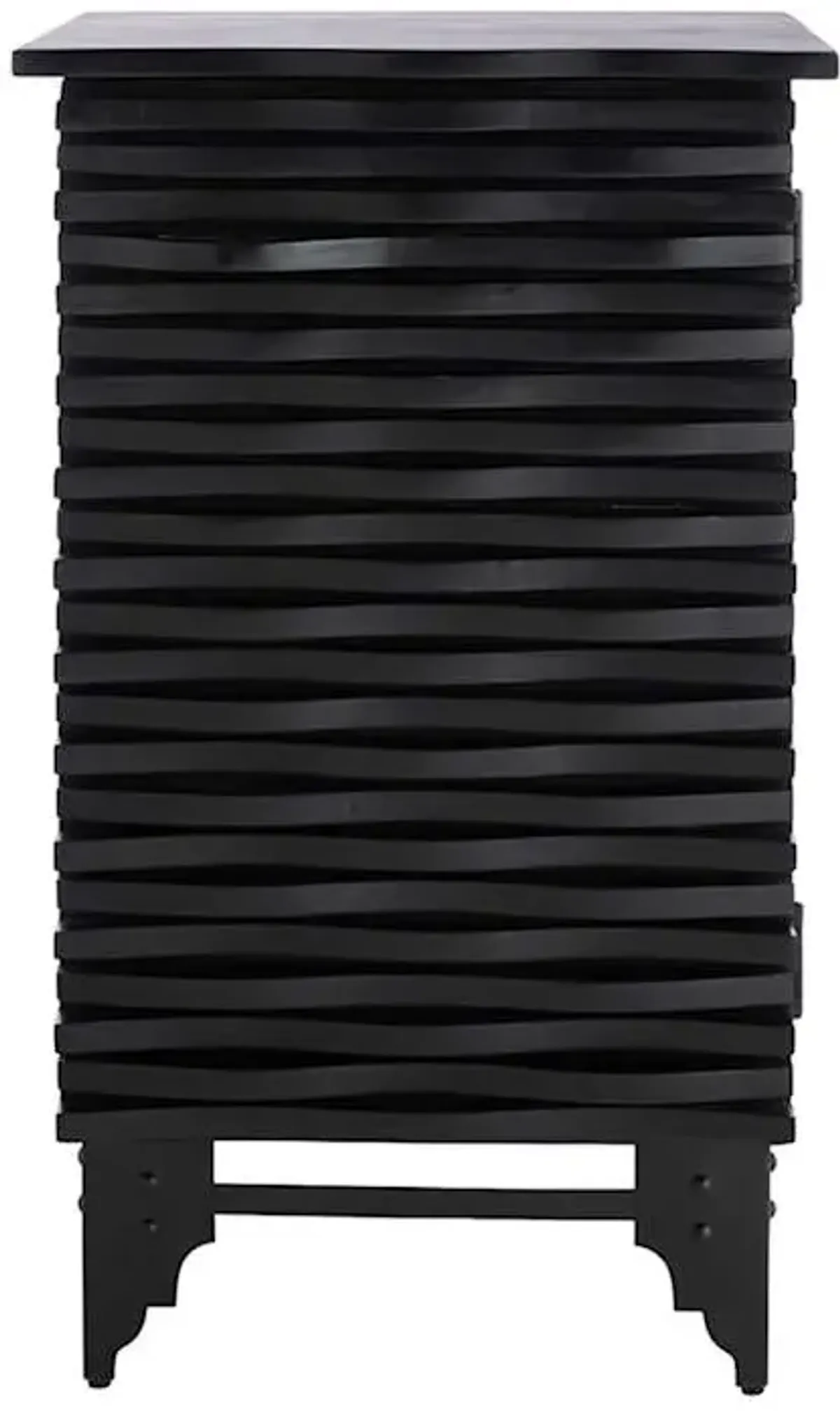 Found & Fable Wave Accent Cabinet, Rustic Black