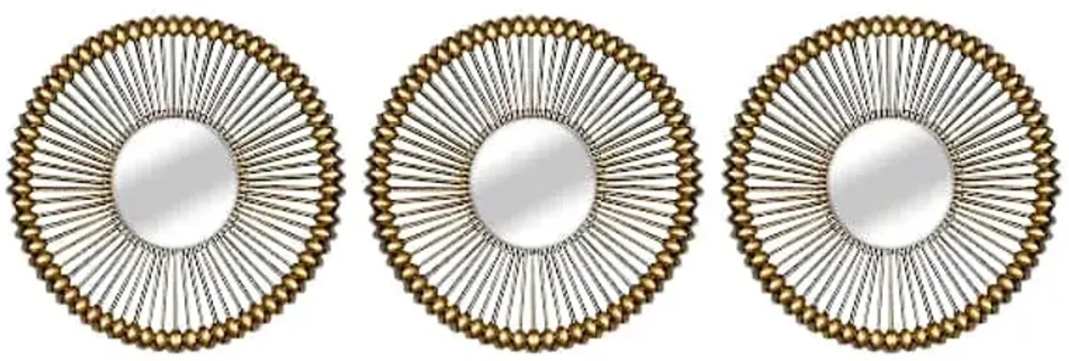 3-Piece Round Mirrors with Open Frame, 10"