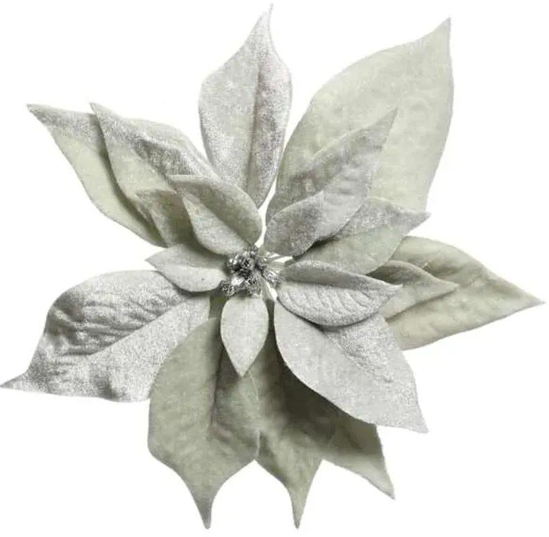 Velvet Poinsettia Clip, 9x2