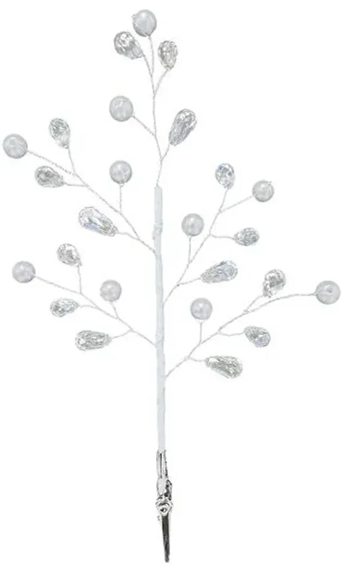 Rhinestone & Pearl Pick with Clip, 10"