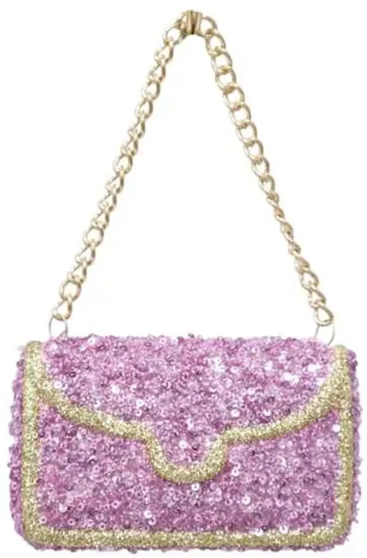 Pink Sequin Lady Hand Bag Ornament, 5.5"