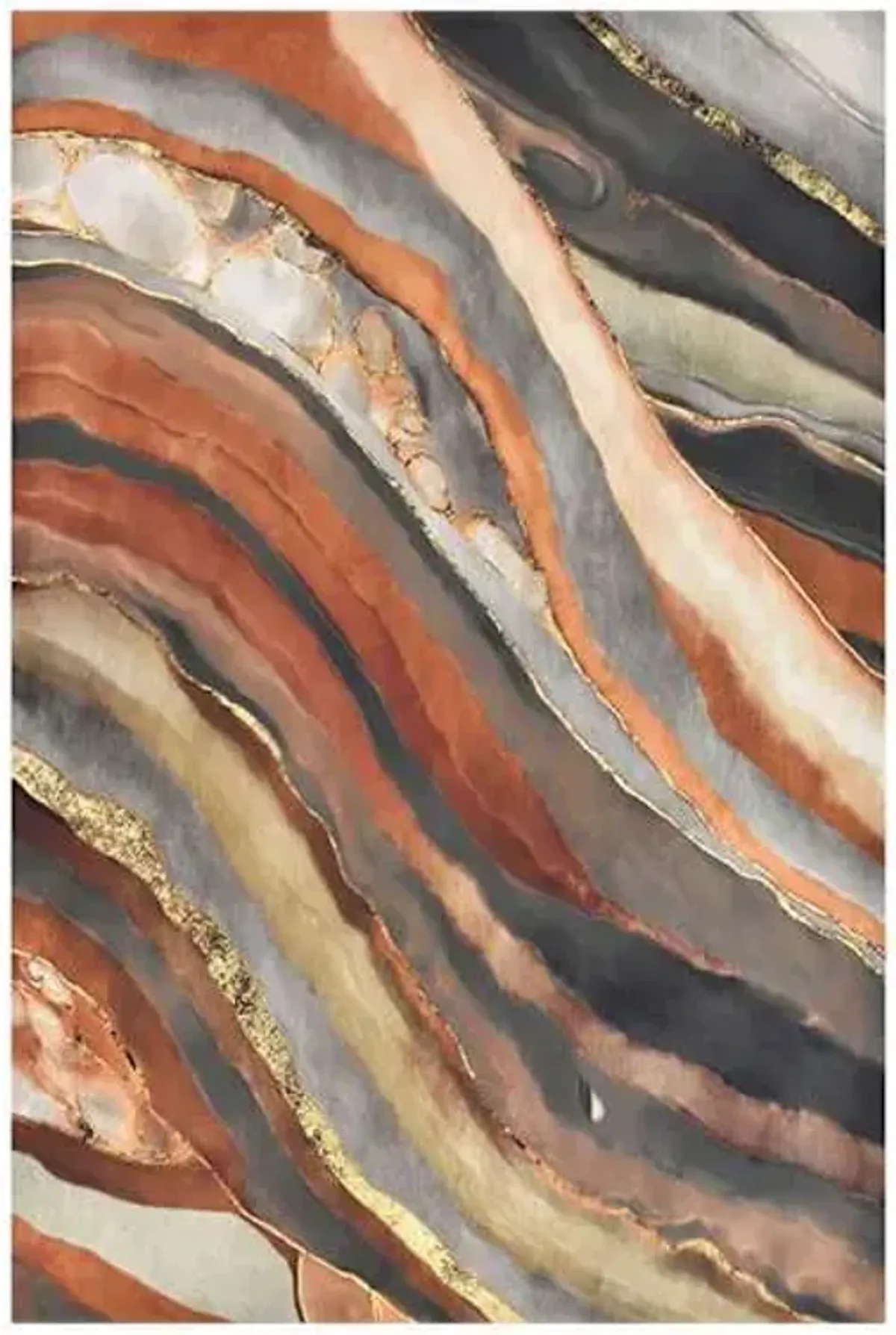 Orange & Gold Abstract Canvas Wall Art, 24x36