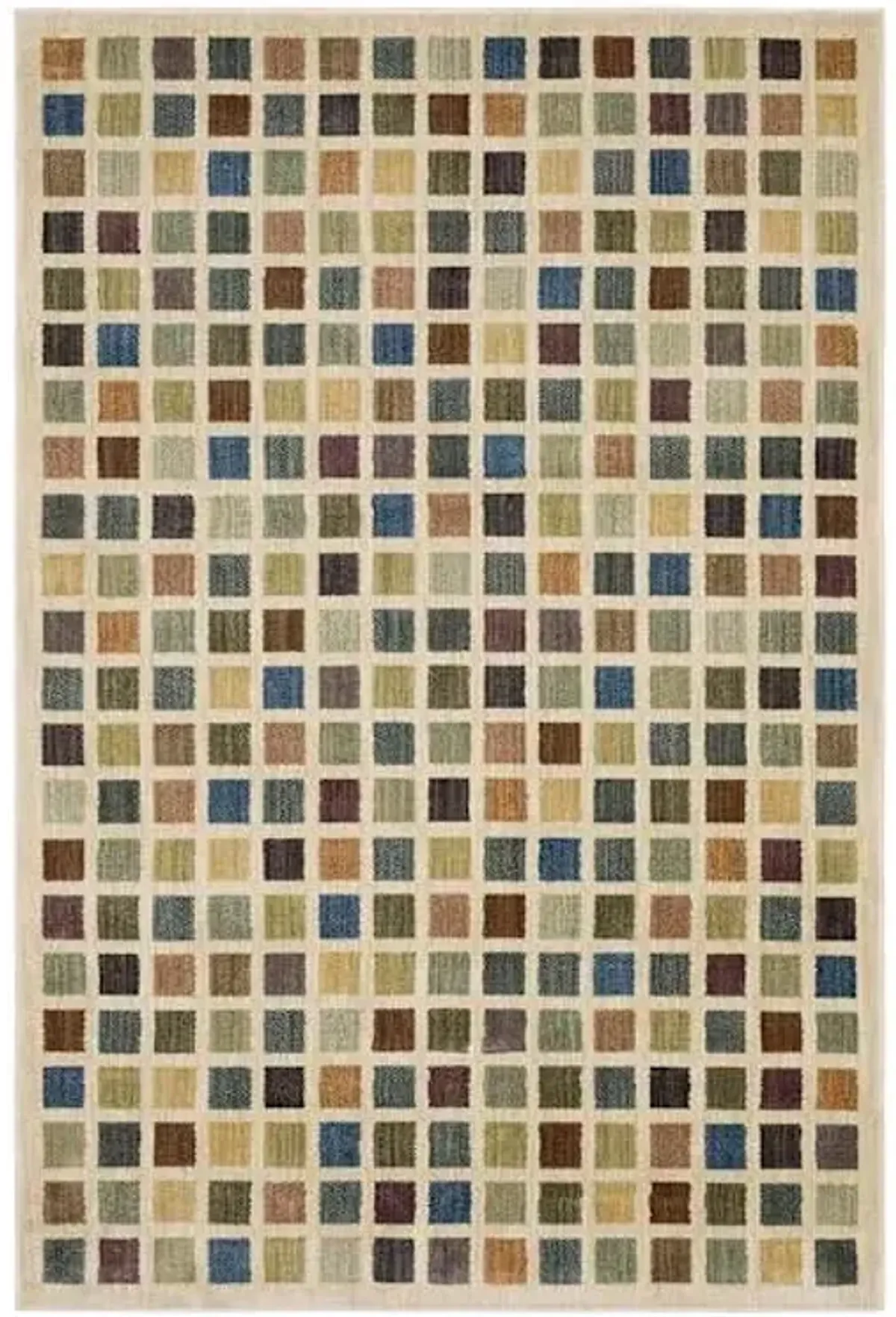 (B904) Multicolor Treasure Area Rug, 5x7