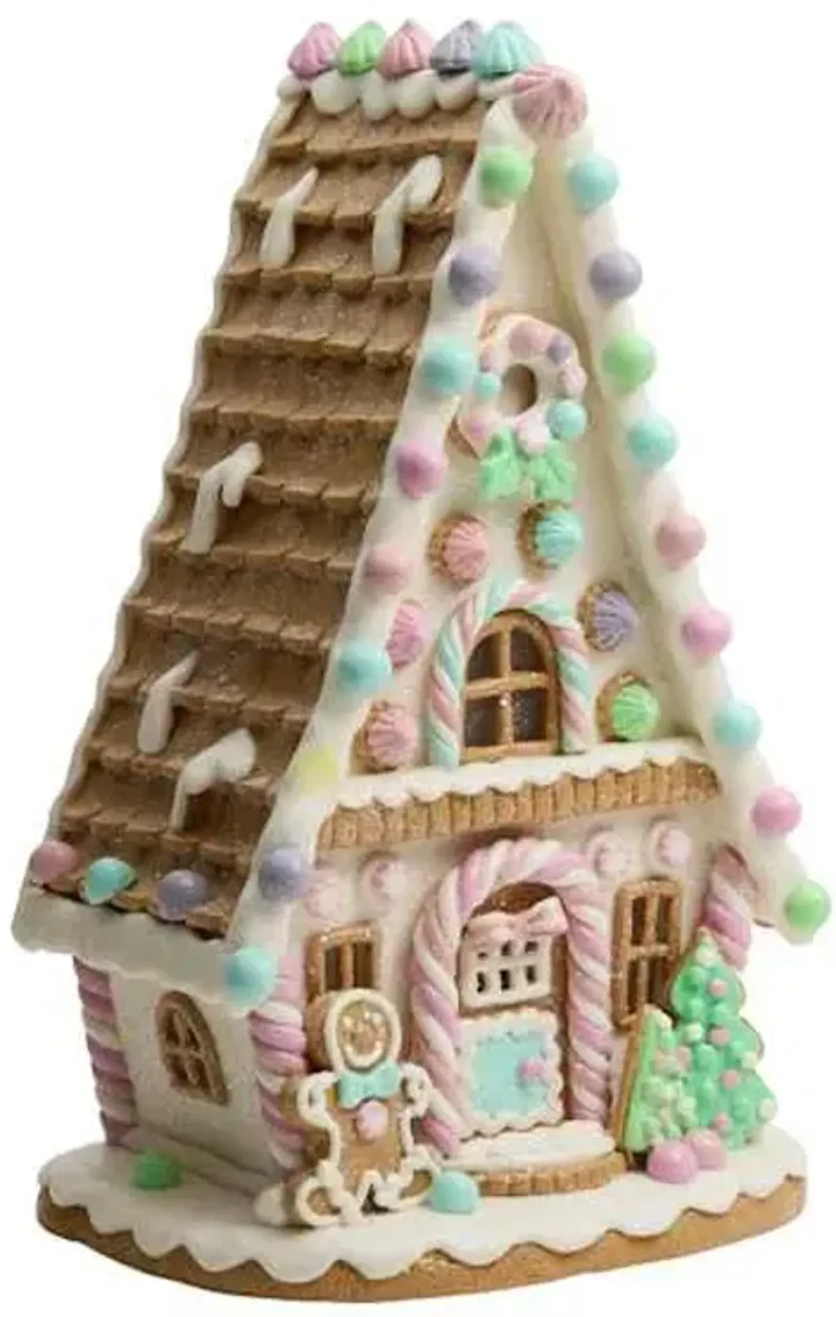 Mrs. Claus' Bakery LED Claydough Gingerbread House Decor, 13"