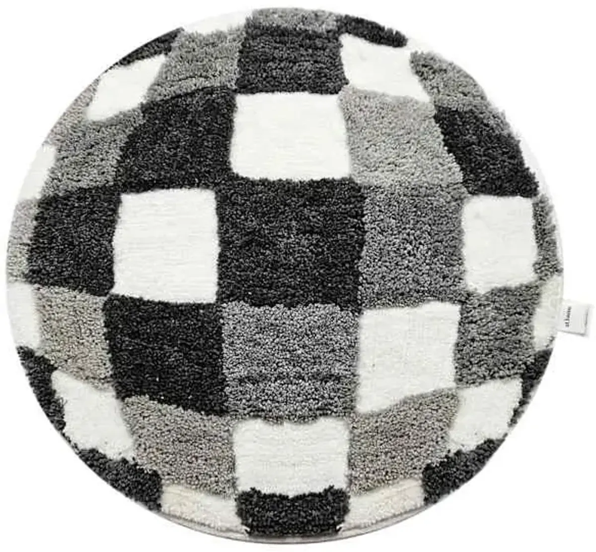 Grey Disco Ball Shaped Bath Rug, 24"