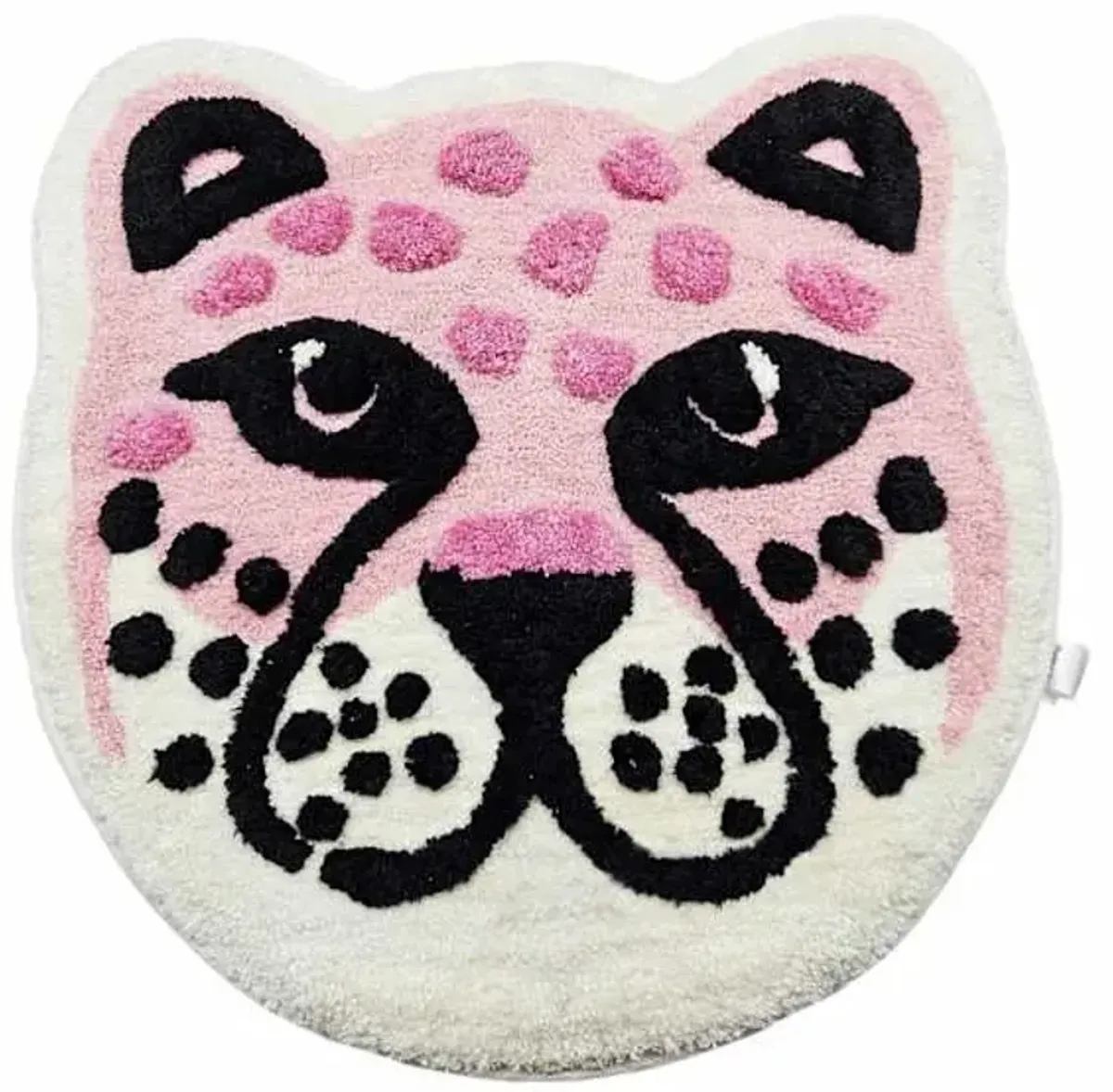 Pink Leopard Face Shaped Bath Rug, 26"