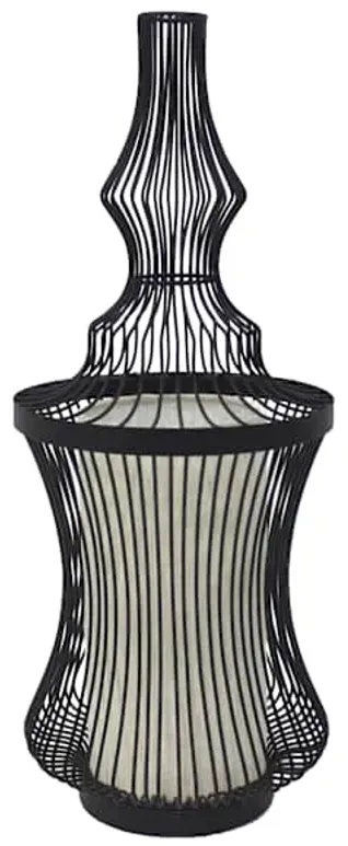 Black Metal Wire Uplight with Fabric Shade Liner, 24"