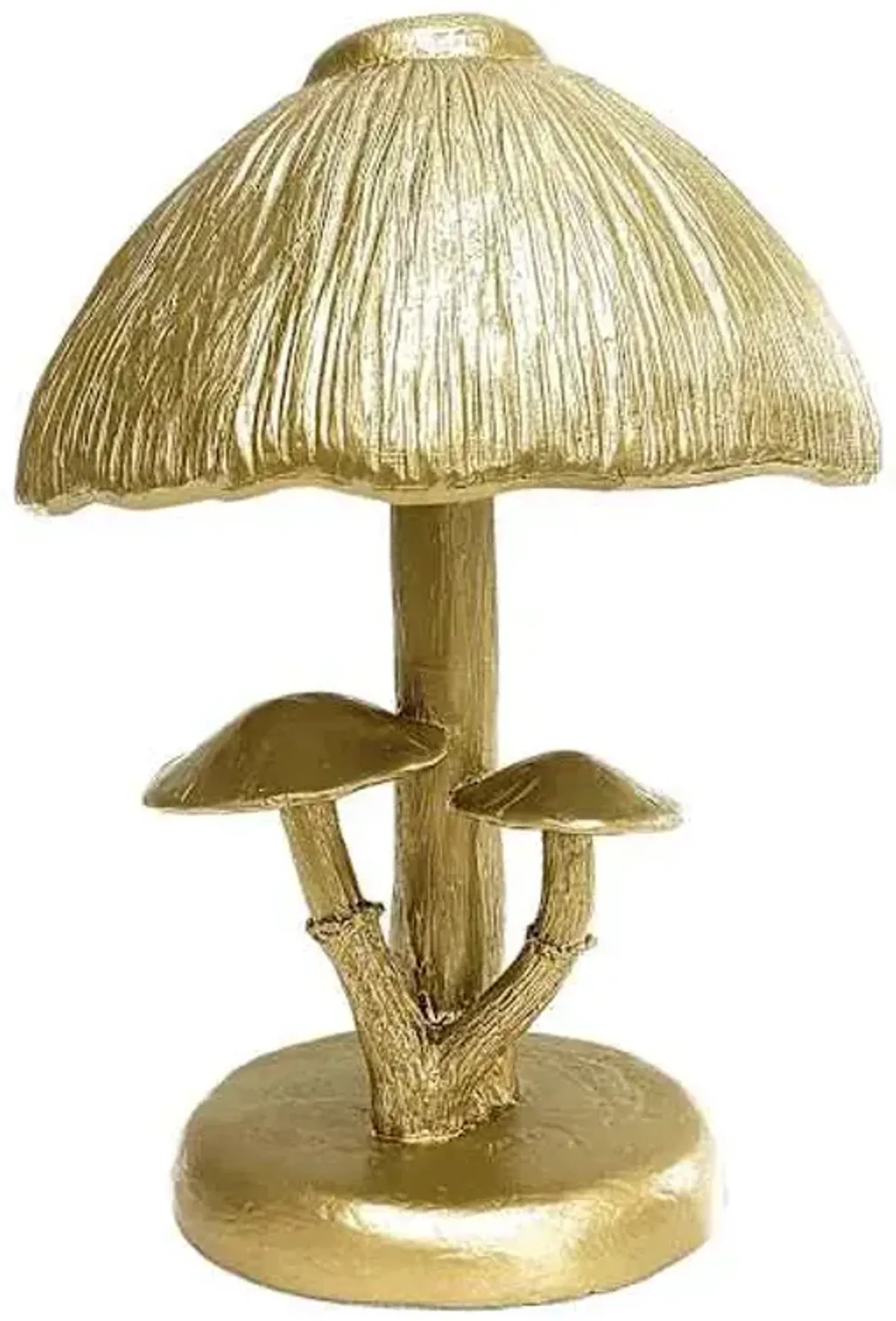 Gold Resin Mushroom Small Lamp with Integrated LED, 15"
