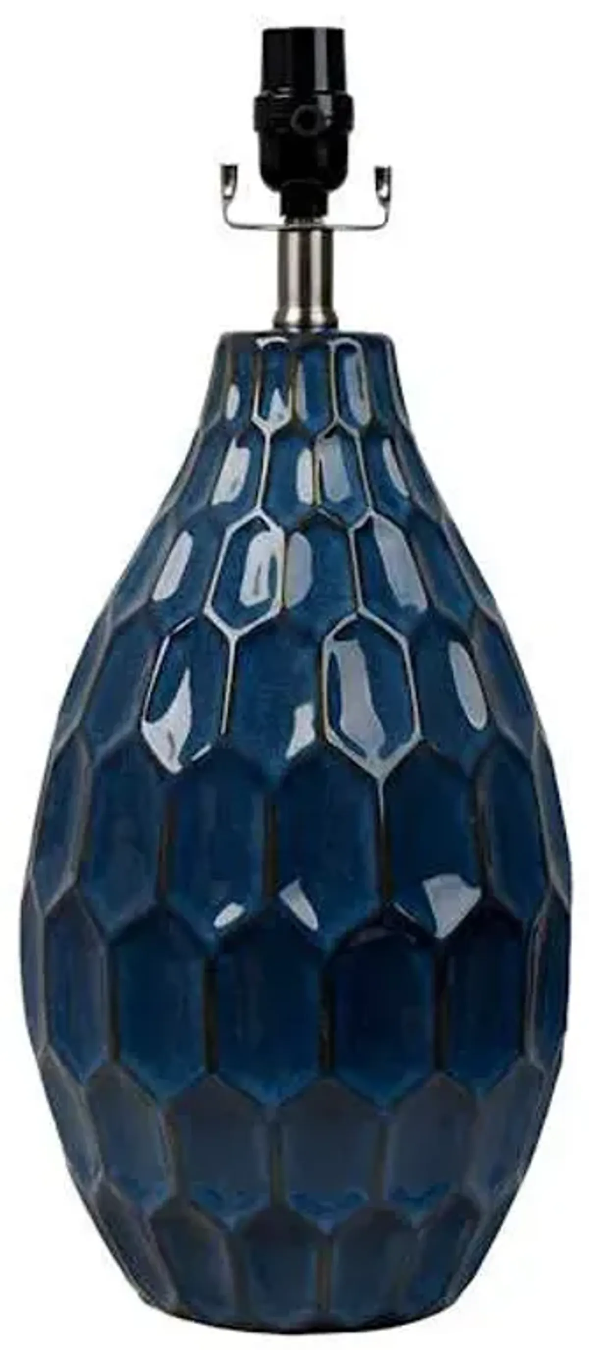 Navy Ceramic Honeycomb Medium Table Lamp Base, 20"