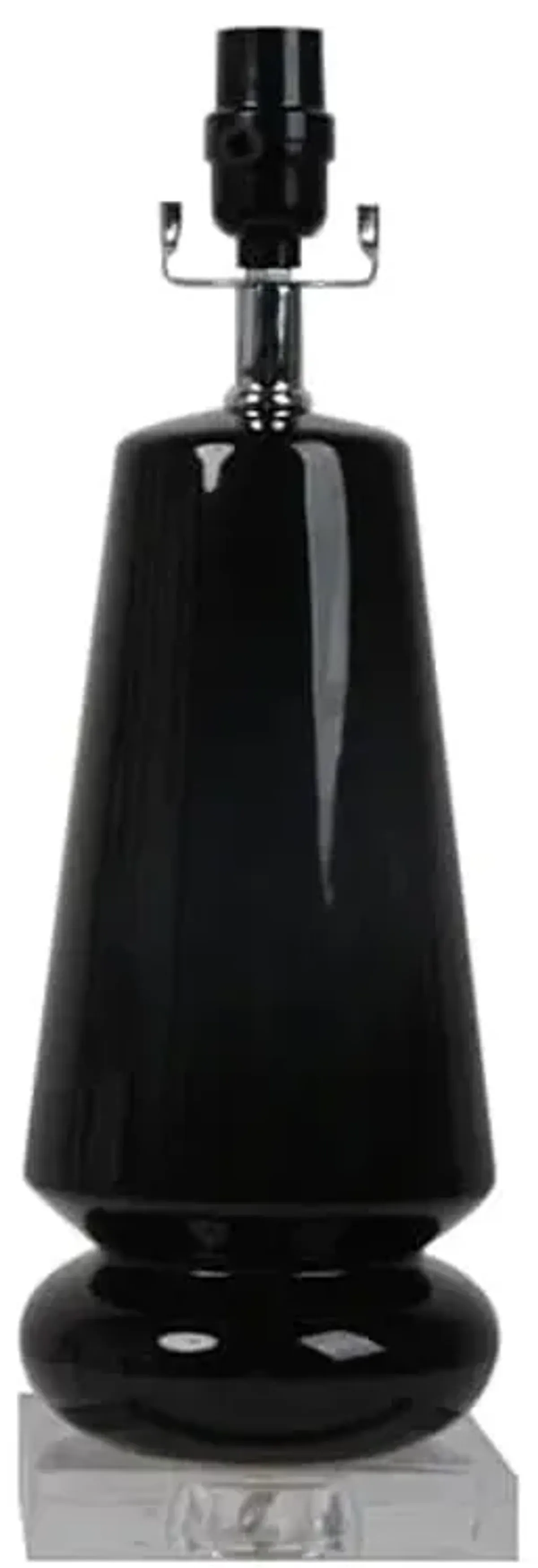 Black Ceramic with Acrylic Platform Medium Table Lamp Base, 18"