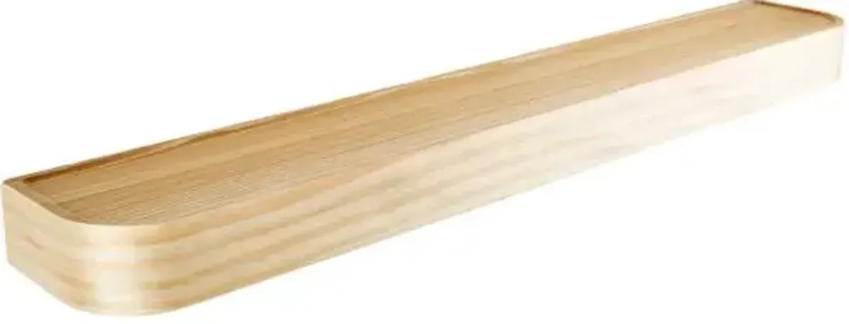 Wooden Wall Ledge with Hidden Hooks, 36x6