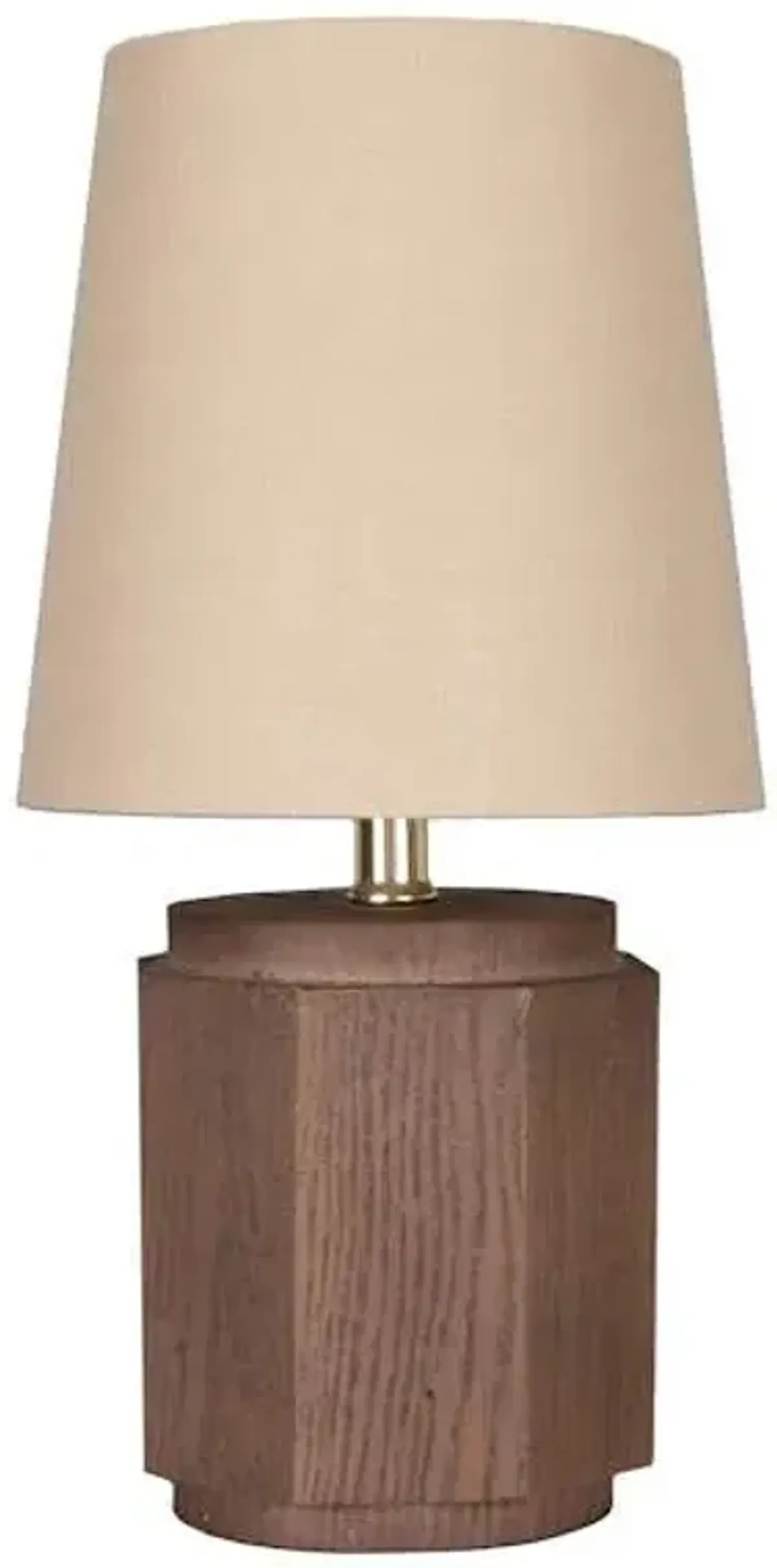 Wood Resin Faux Wood Mini Lamp with Shade, 12.5"
