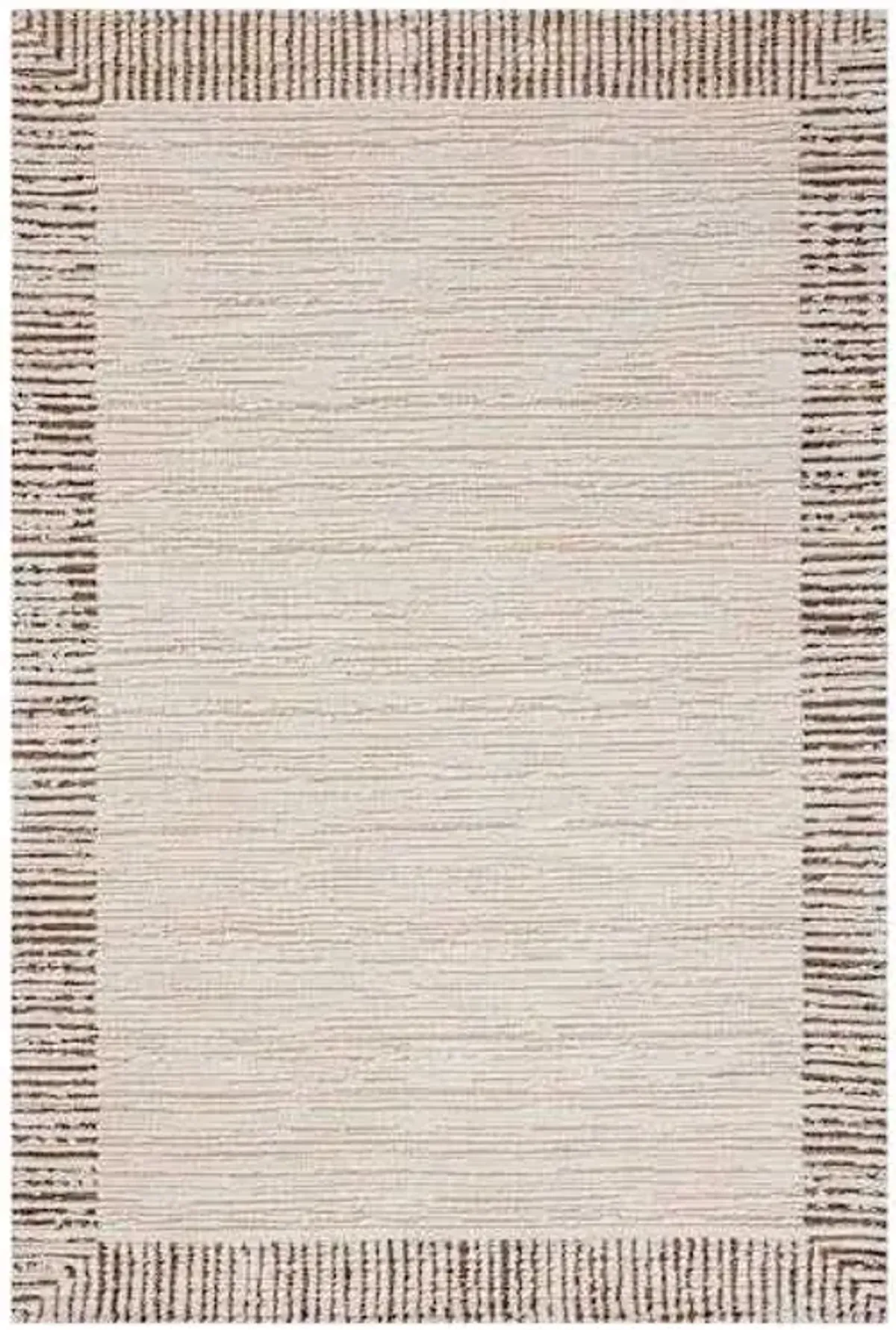 (B914) Indiana Brown Border Area Rug, 5x7