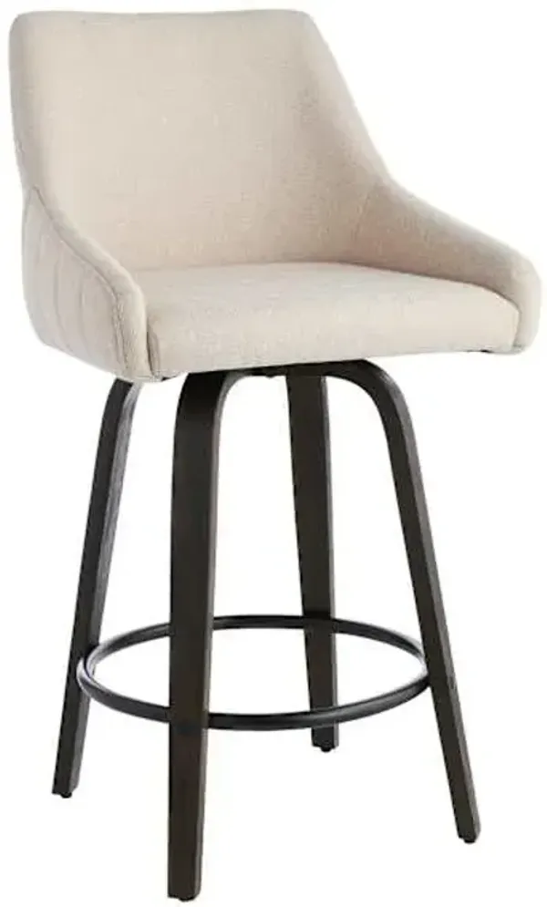Tinsley Swivel Counter Stool, Beige