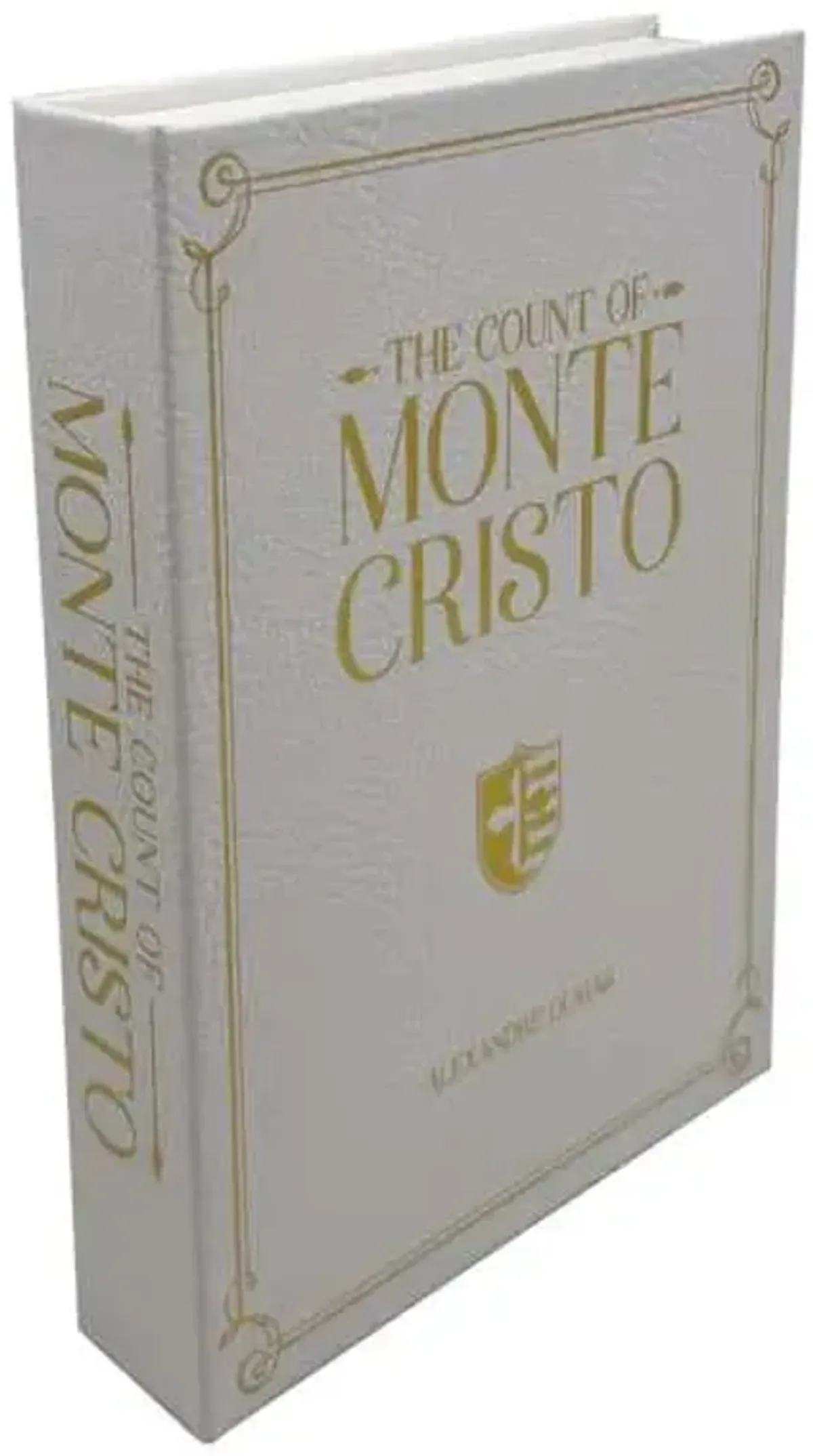 White Faux Leather Monte Cristo Book Box, 11"