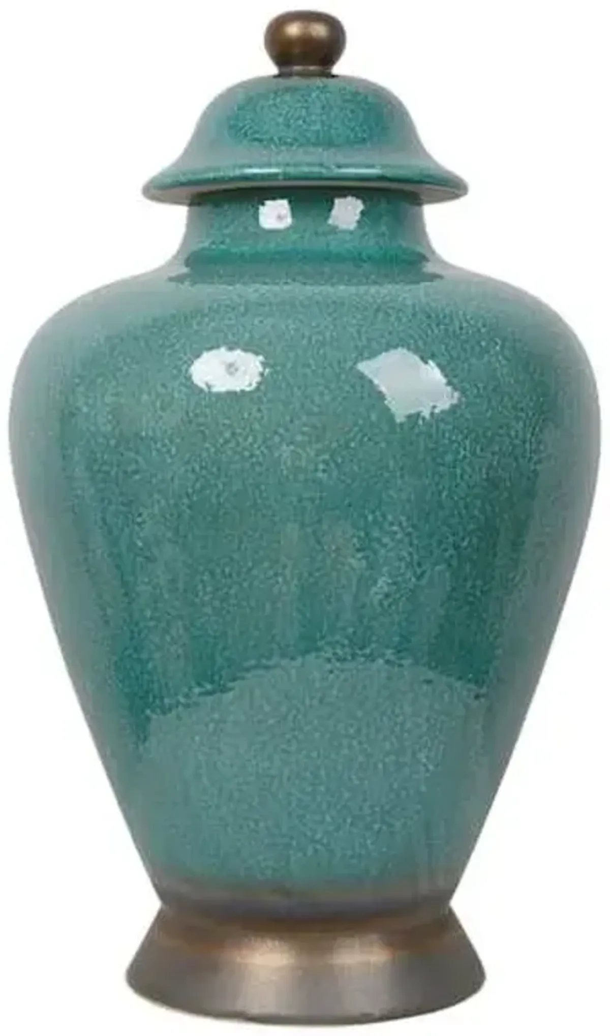 Teal & Bronze Ginger Jar, 12x20