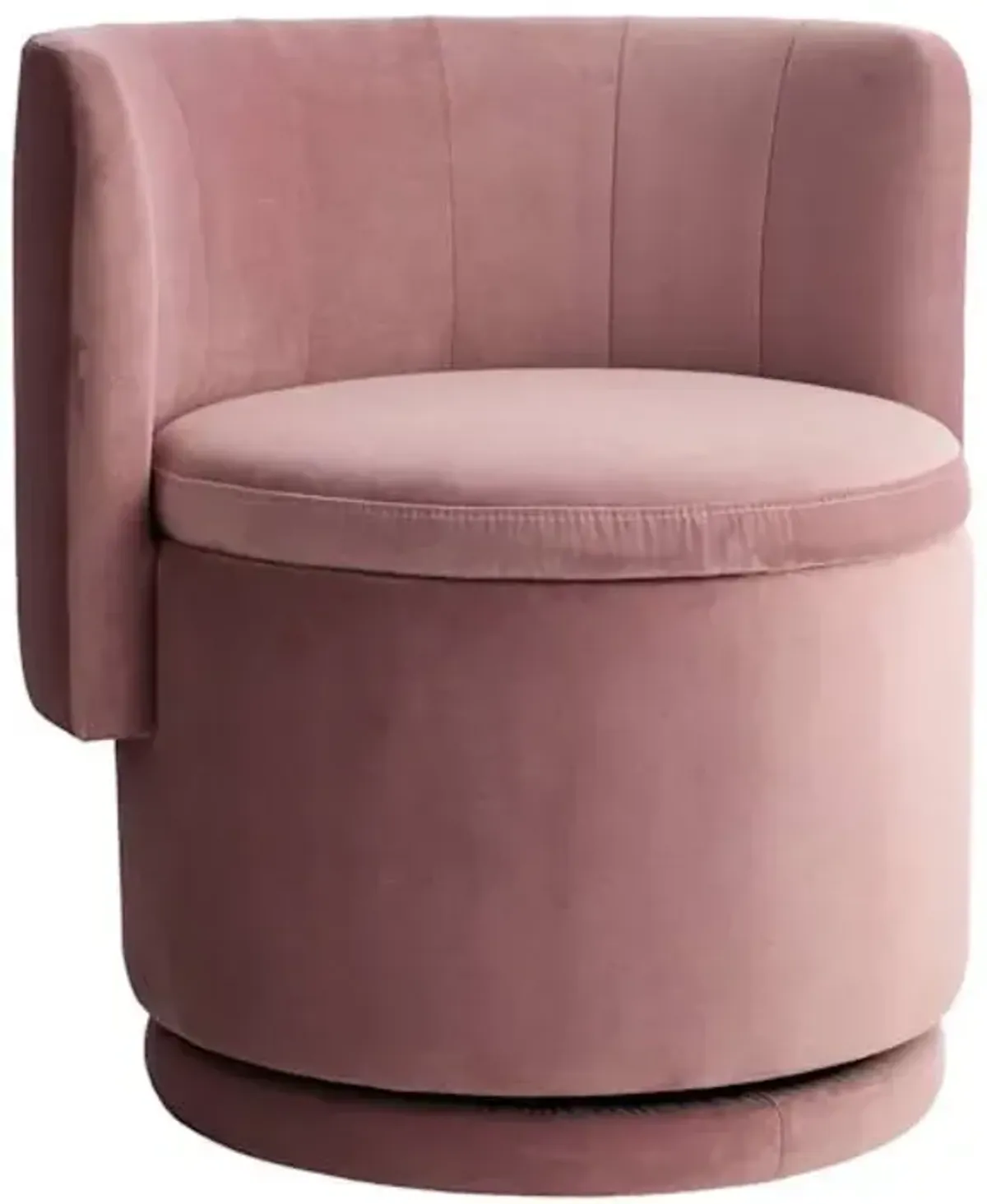 Swivel Chair with Storage Ottoman, Pink