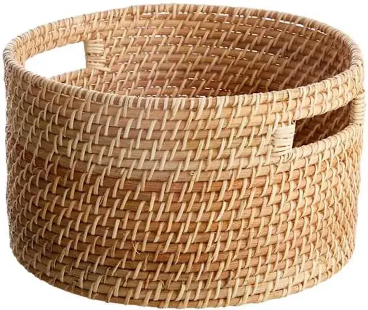 Round Rattan Storage Basket, Small