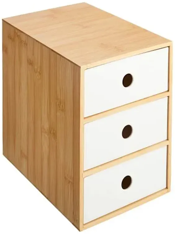3-Drawer Desktop Organizer Bamboo
