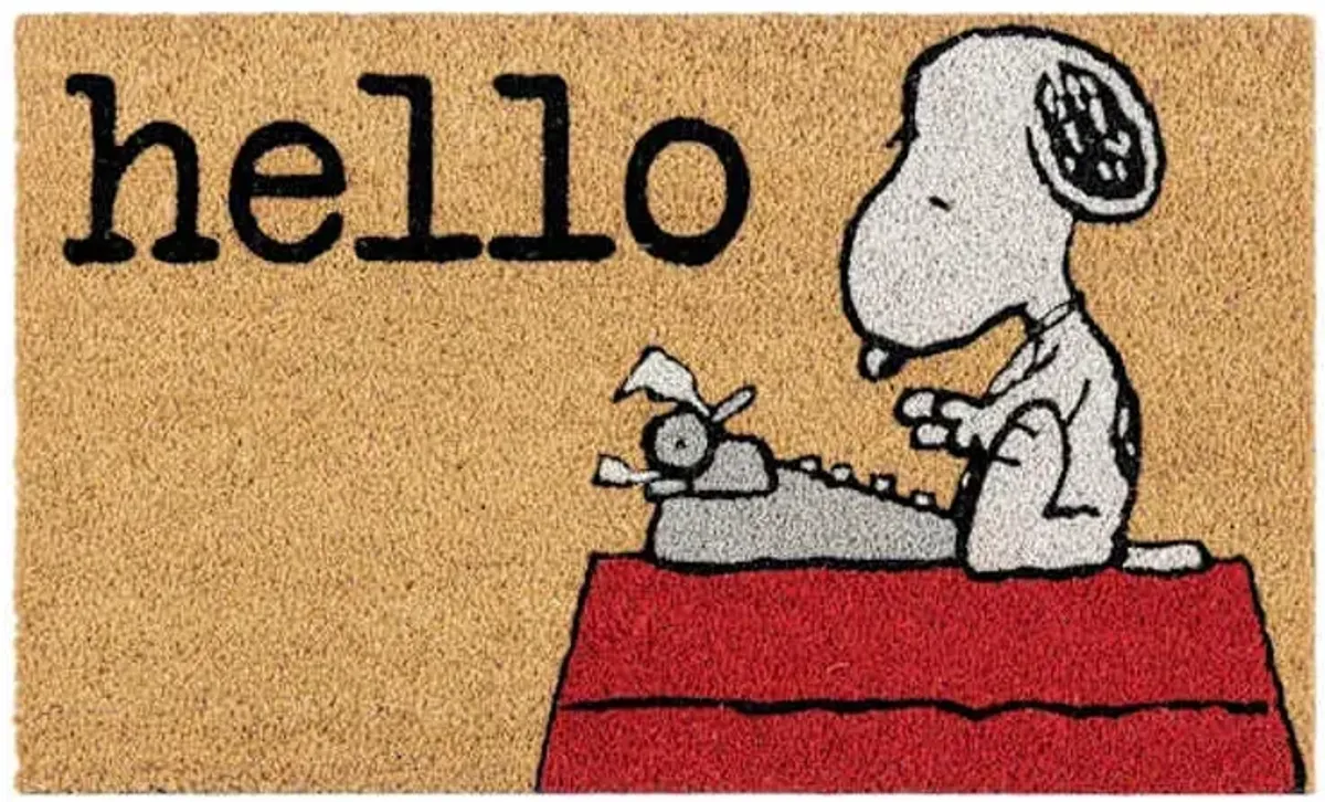 Snoopy Typewriter Hello Coir Mat, 18x30