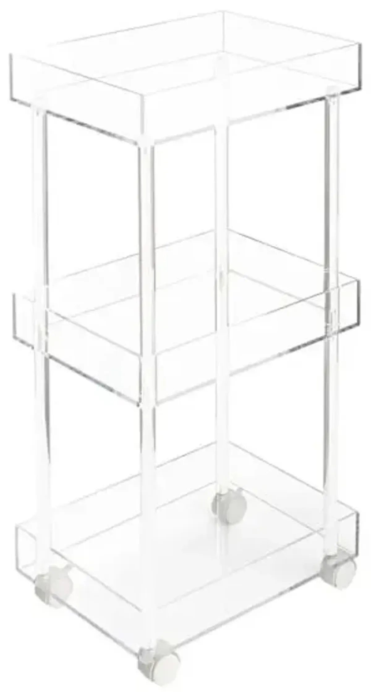 3-Tier Acrylic Rolling Cart