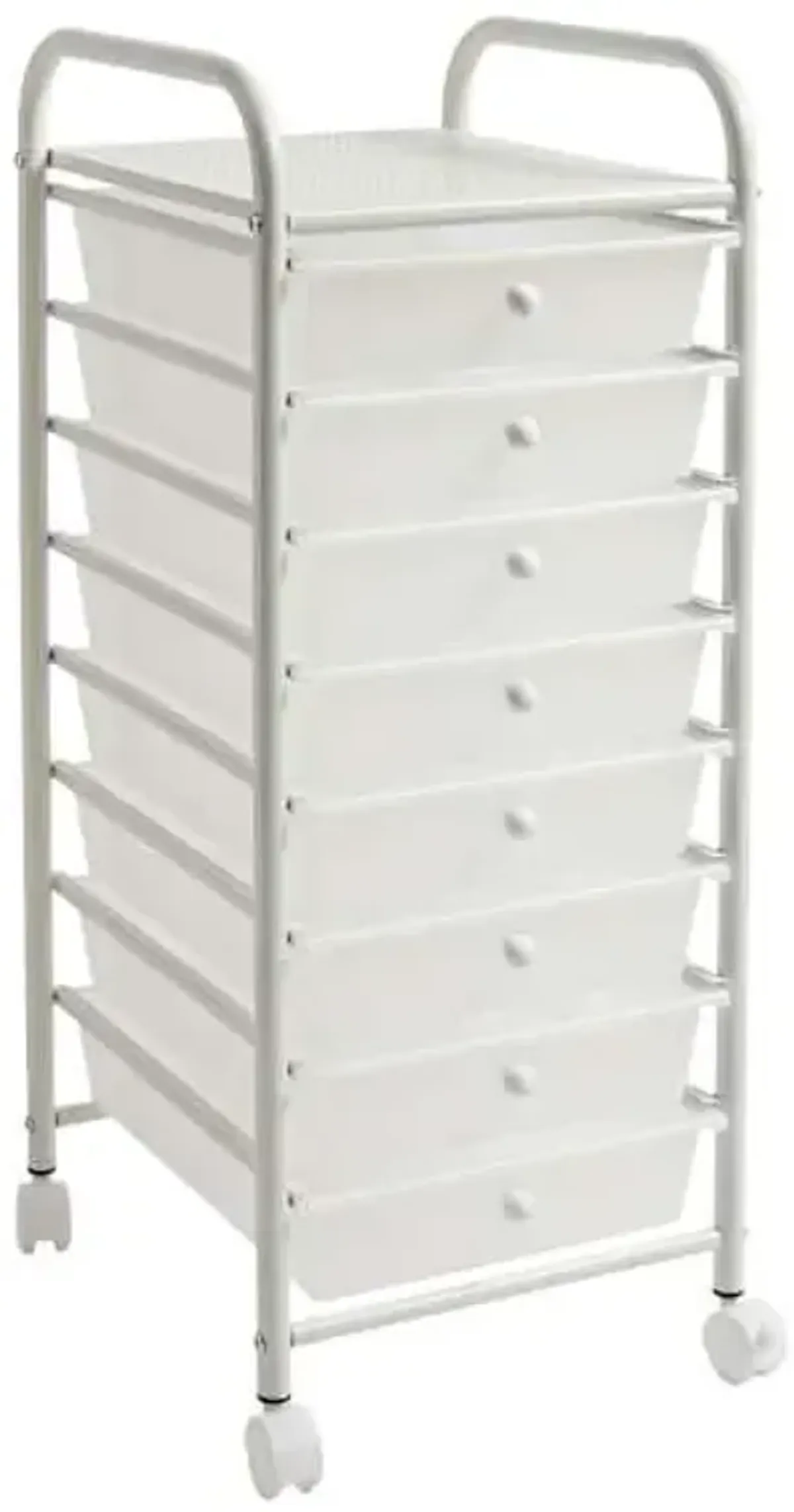 8-Drawer Rolling Cart, White