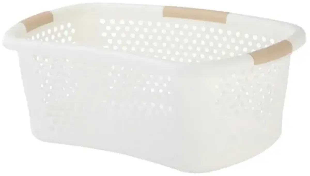 2-Tone Laundry Hip Basket, White