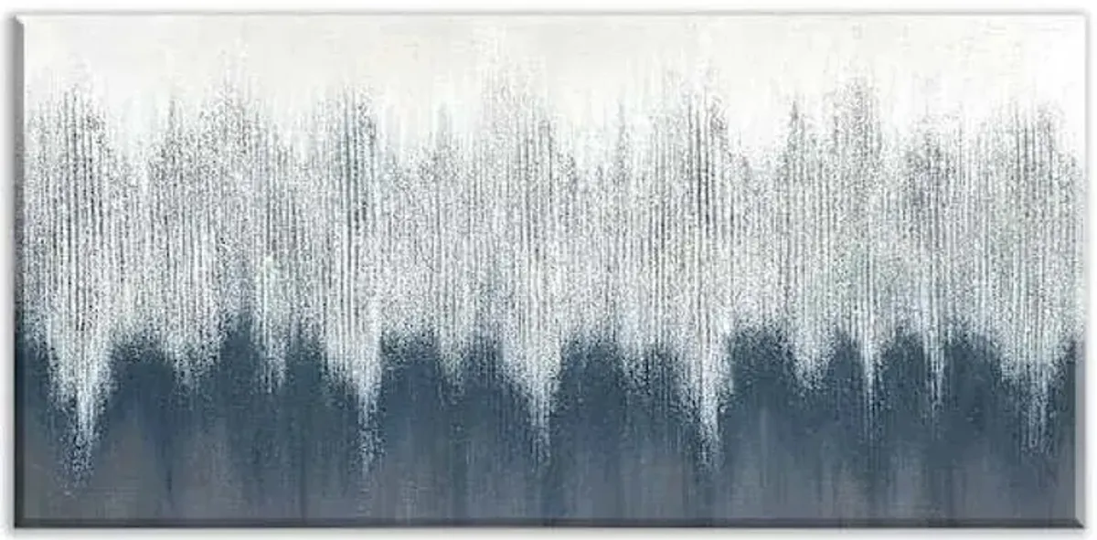 Blue Abstract Beats Textured Canvas Wall Art, 56x28