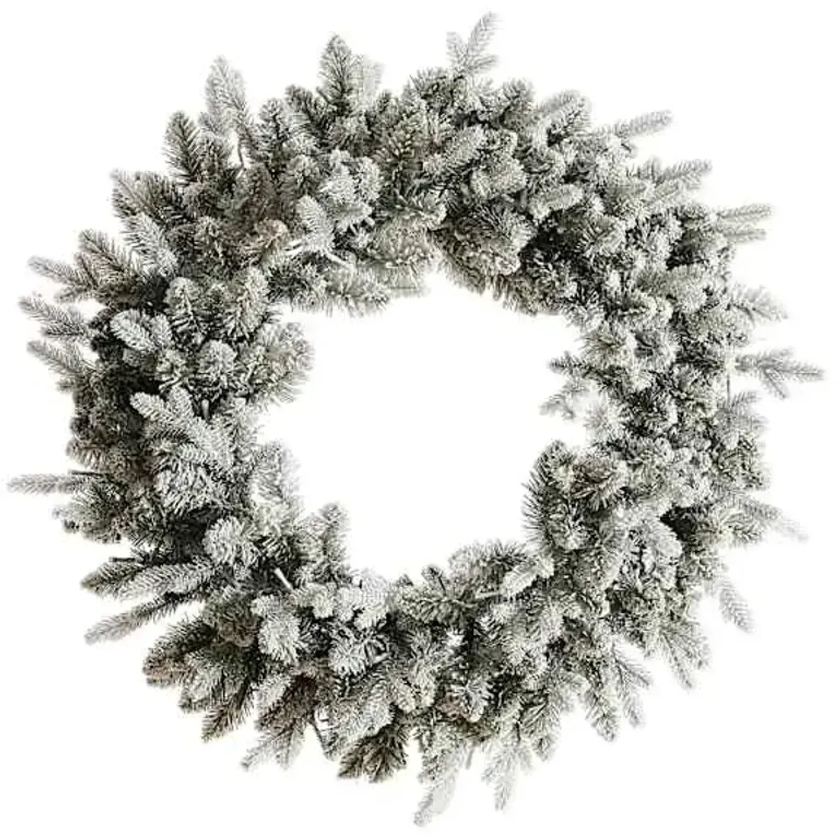 Pre-Lit Battery Operated Flocked Bradley Wreath, 24"