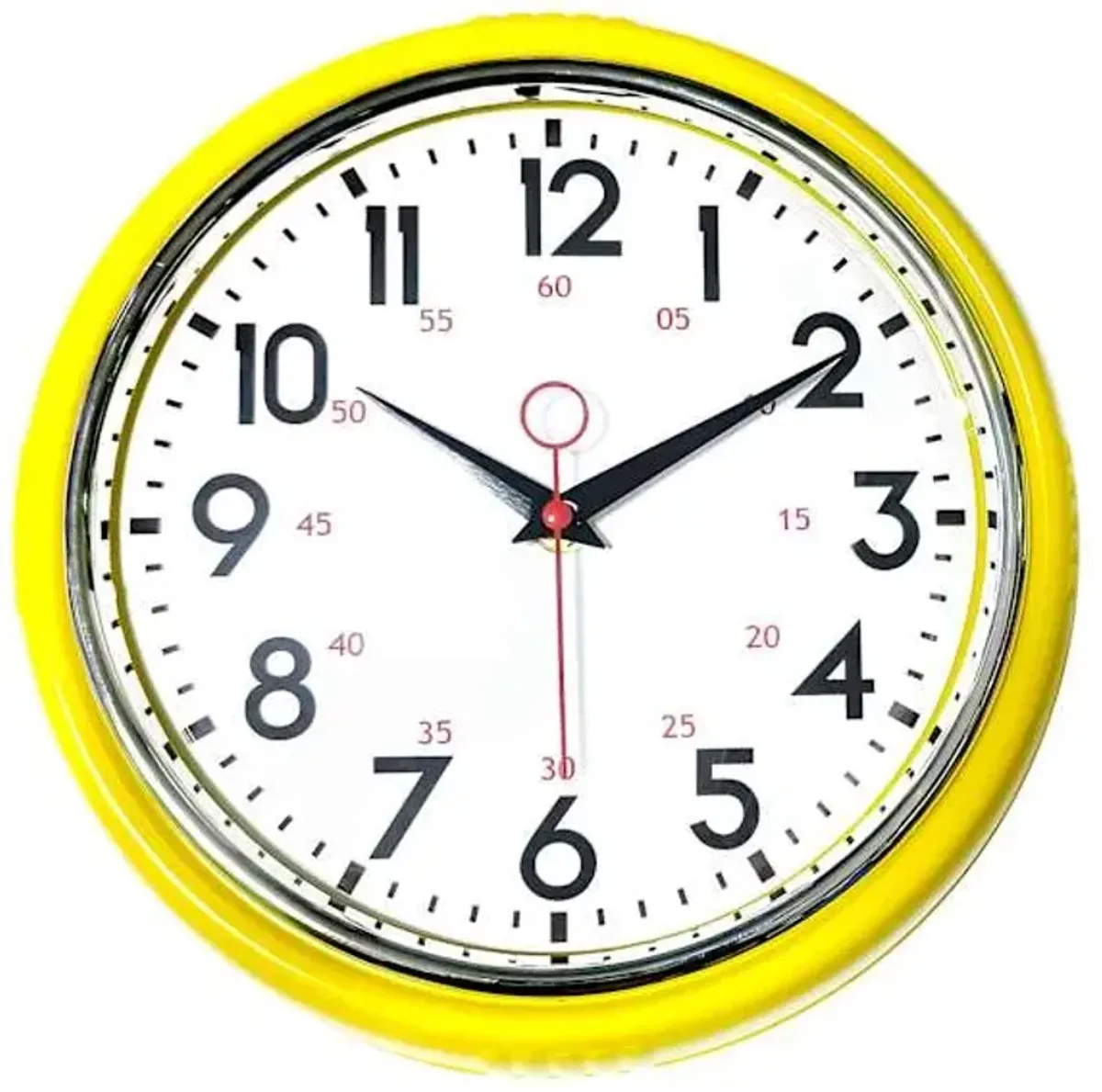 Yellow Retro Wall Clock, 10"