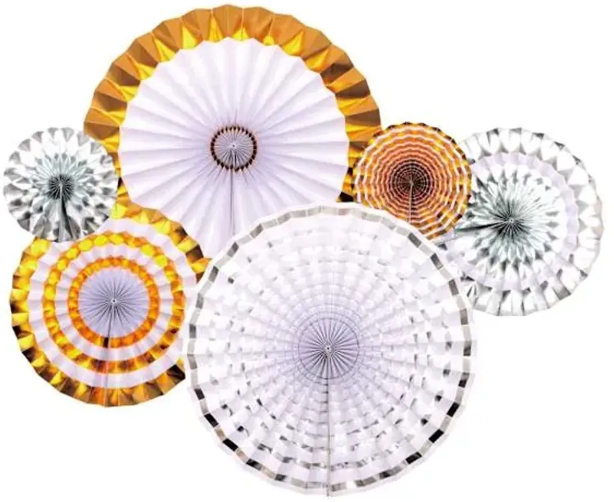 6-Count Silver & Gold Fans