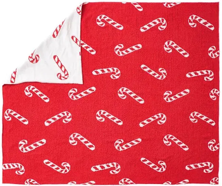 Candy Cane Reversible Throw Blanket, 50x60