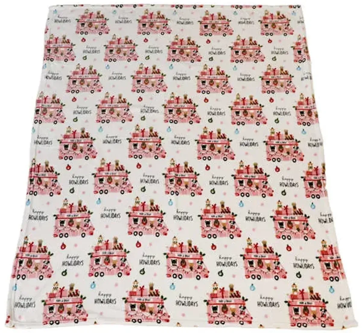Happy Howlidays Printed Plush Throw Blanket, 50x60