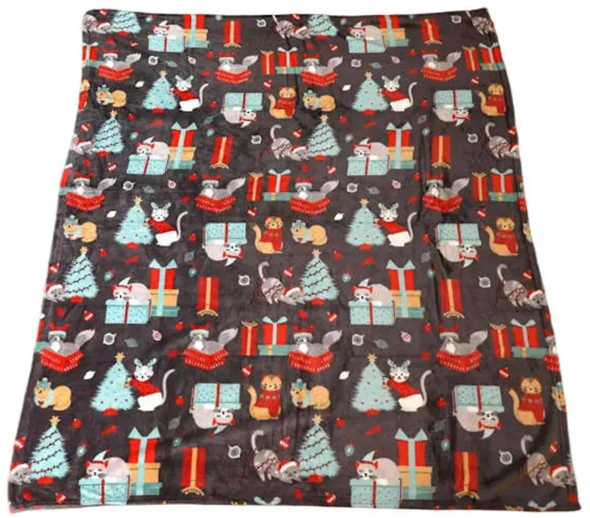 Cats & Trees Printed Plush Throw Blanket, 50x60