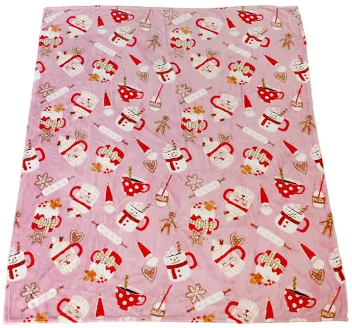 Santa Mugs Printed Plush Throw Blanket, 50x60