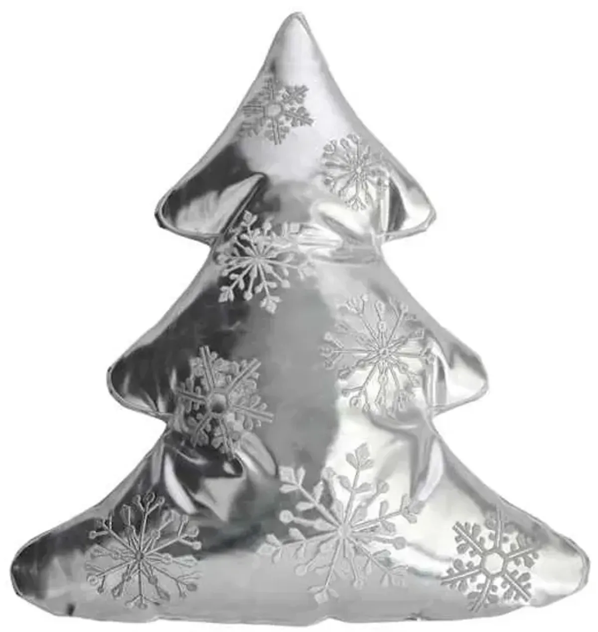 Metallic Tree Shaped Throw Pillow, 21x19