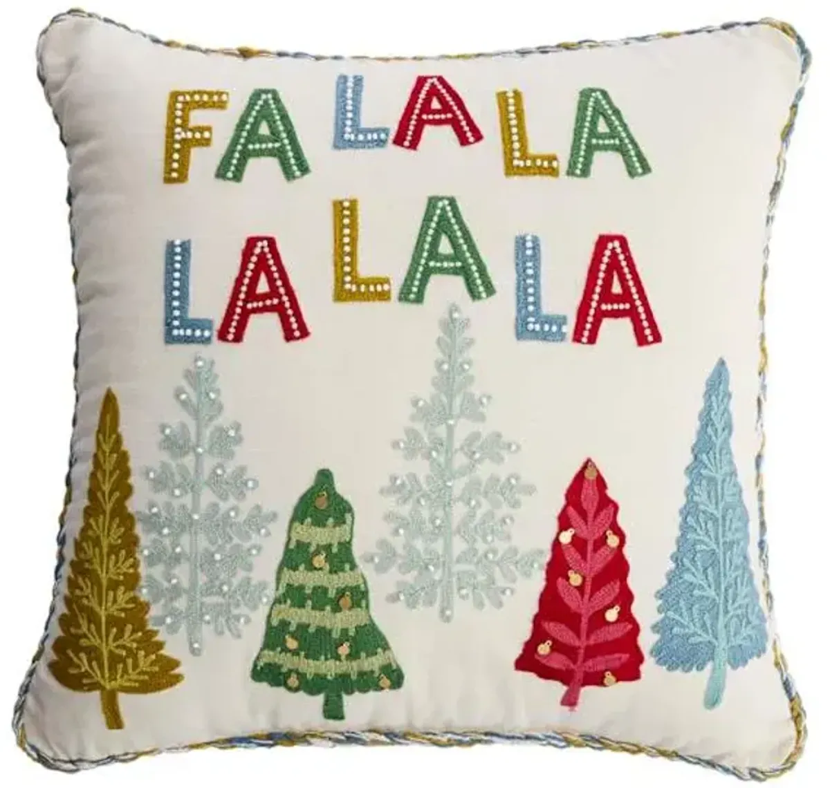Fa La La with Trees Throw Pillow, 18"
