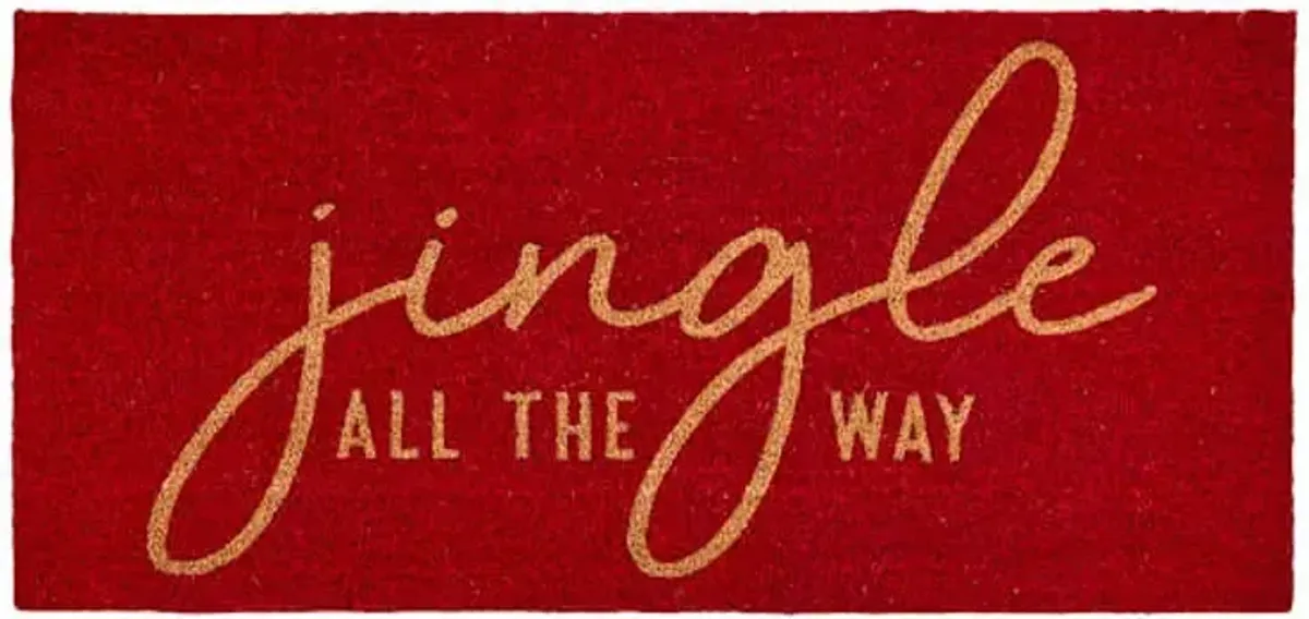 Jingle All the Way Red Coir Mat, 22x47