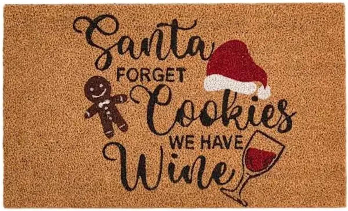 Santa We Have Wine Coir Mat, 18x30