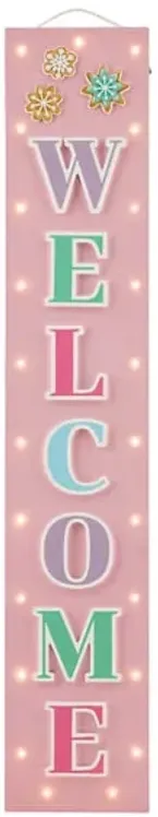 Mrs. Claus' Bakery LED Pink Welcome Leaner, 4'