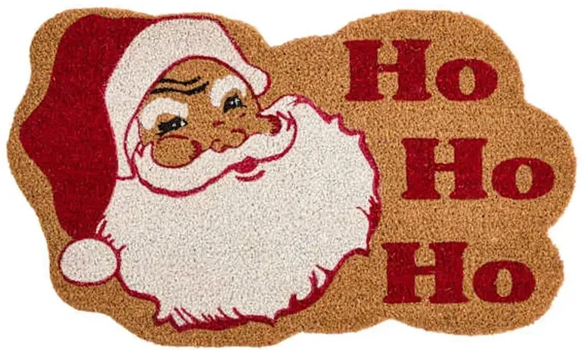 Santa Ho Ho Ho Shaped Coir Mat, 18x30
