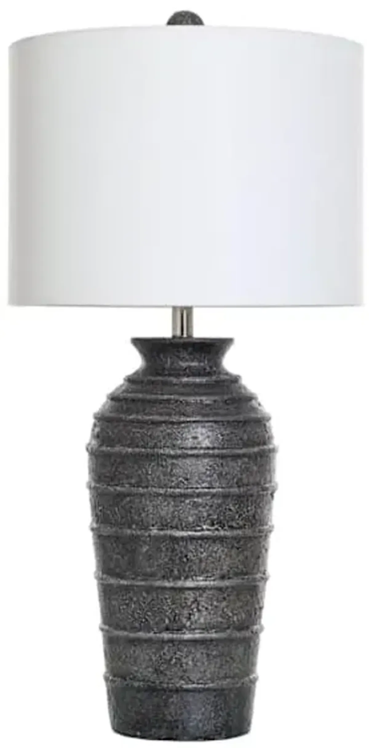 Matte Black Lamp with Shade, 32"