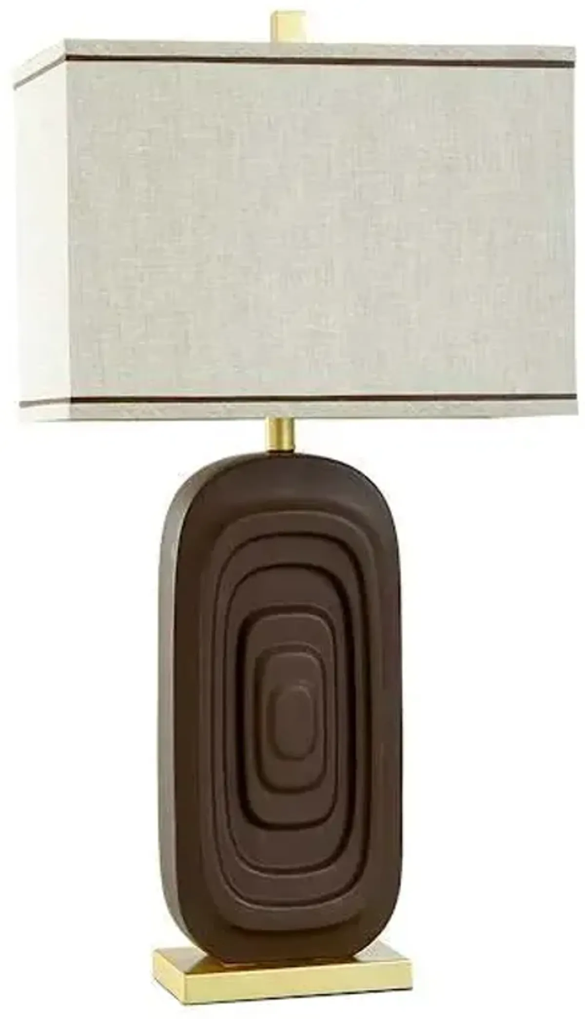 Espresso Brown Ceramic Lamp with Shade, 33"